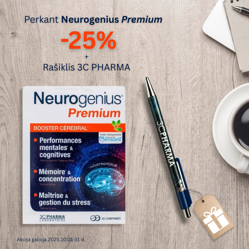 3C PHARMA Neurogenius Premium, tabletes N60, nuotrauka Nr. 2