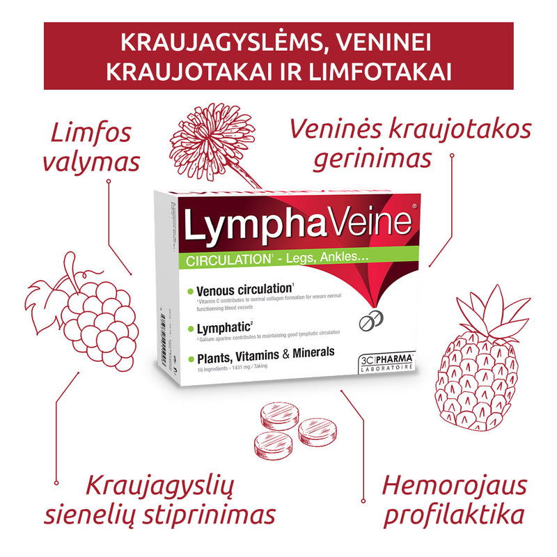 3C PHARMA Lymphaveine, tabletes N60, nuotrauka Nr. 2