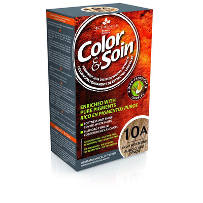 COLOR &amp; SOIN matu krāsa bez amonjaka 10A gaiši pelnu blonda 135 ml