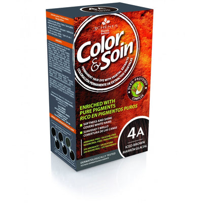 COLOR &amp; SOIN matu krāsa bez amonjaka 4A Ledus brūna 135 ml