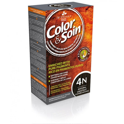 COLOR &amp; SOIN matu krāsa bez amonjaka 4N dabīgs kastaņkrāsas tonis 135 ml