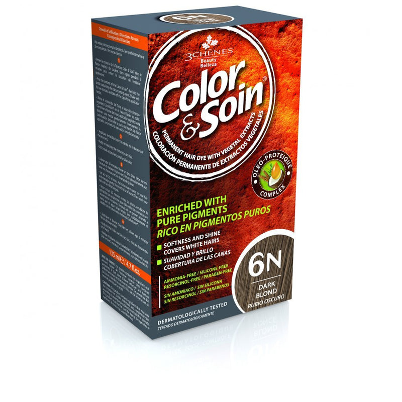 COLOR &amp; SOIN matu krāsa bez amonjaka 6N Tumši blonda 135 ml, nuotrauka Nr. 1