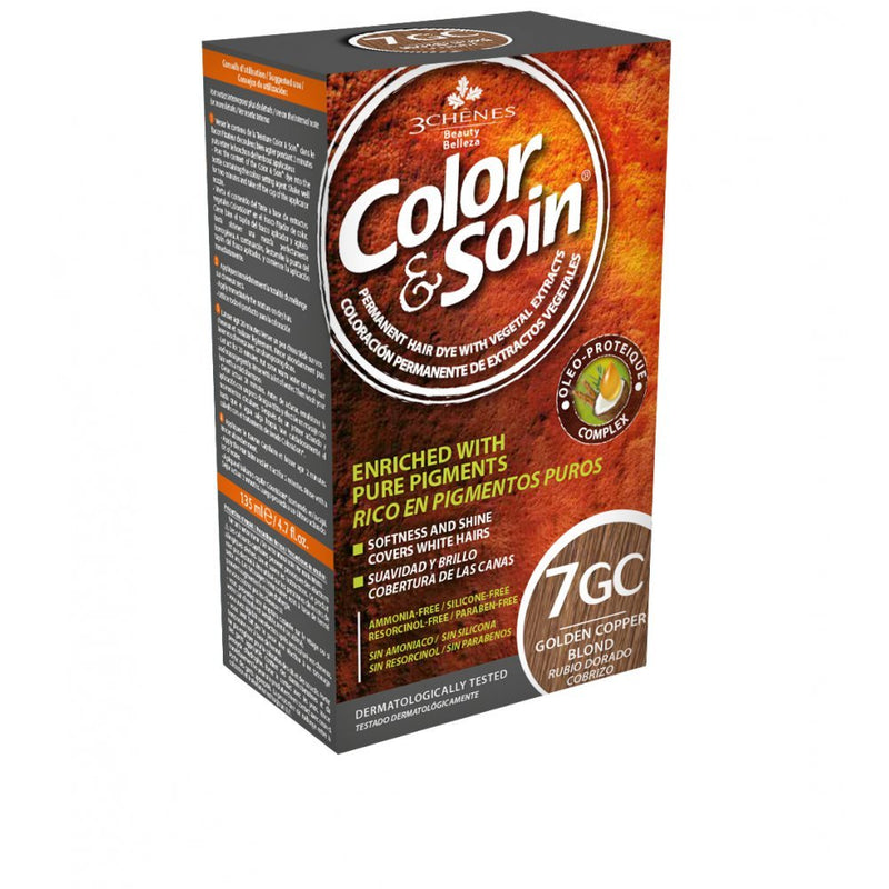 COLOR &amp; SOIN matu krāsa bez amonjaka 7GC zeltaini vara blonda 135 ml, nuotrauka Nr. 1
