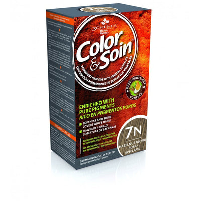 COLOR &amp; SOIN matu krāsa bez amonjaka 7N lazdu riekstu blonds 135 ml